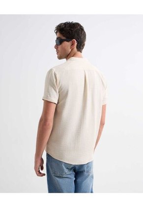 Camisa Para Hombre Manga Corta  Color Arena Marca Seven Seven #45012094