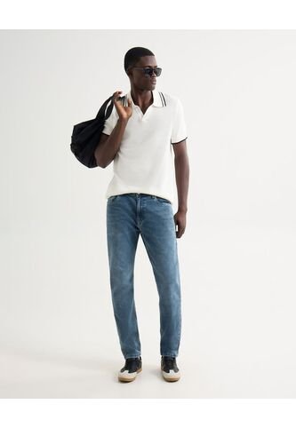 Polo Para Hombre Cuello Tejido Sin Bolsillo Color Marfil Marca Seven Seven #45110872 Seven Seven