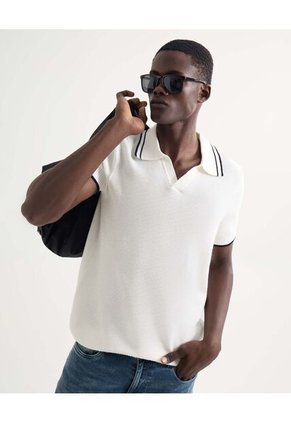 Polo Para Hombre Cuello Tejido Sin Bolsillo Color Marfil Marca Seven Seven #45110872