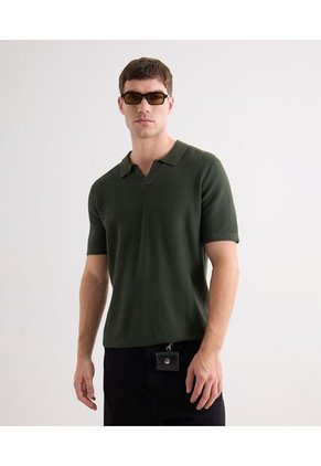 Polo Para Hombre Cuello Tejido Sin Bolsillo Color Verde Marca Seven Seven #45110893