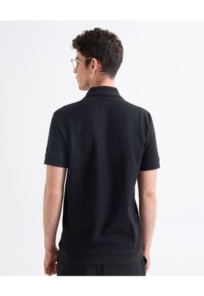 Polo Para Hombre Cuello Tejido Color Negro Marca Seven Seven #45110846