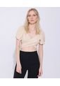Camiseta Para Mujer Manga Corta Color Beige Marca Seven Seven #28095333 de Seven Seven