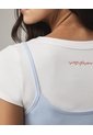 Camiseta Ajustada Cuello Amplio  Para Mujer Crudo Seven Seven de Seven Seven