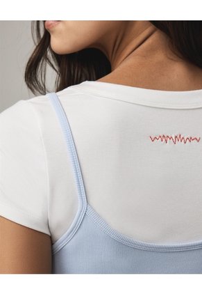Camiseta Ajustada Cuello Amplio Para Mujer Crudo Seven Seven