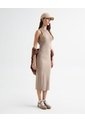 Vestido Midi Manga Sisa  Para Mujer Café Seven Seven de Seven Seven