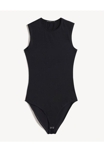 Body Cuello Redondo  Para Mujer Negro Seven Seven