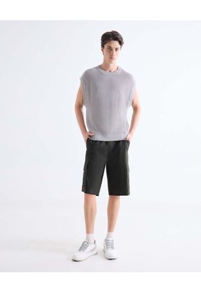 Camiseta Texturizada Sin Mangas  Para Hombre Gris Seven Seven