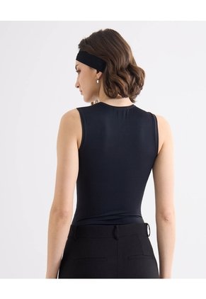 Body Cuello Redondo  Para Mujer Negro Seven Seven