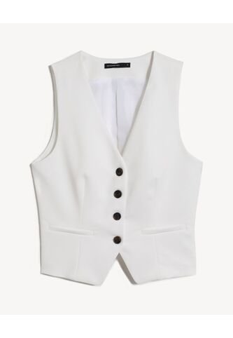 Chaleco Para Mujer Plano Color Marfil Marca Seven Seven #28250148 Seven Seven