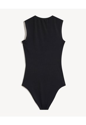 Body Cuello Redondo  Para Mujer Negro Seven Seven