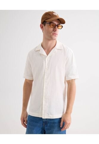 Camisa Para Hombre Manga Corta Sin Bolsillo Cuello Resort Color Crema Marca Seven Seven #45012186 Seven Seven