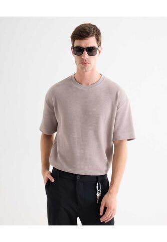 Camiseta Para Hombre Manga Corta Cuello Redondo Color Café Marca Seven Seven #45092753 Seven Seven