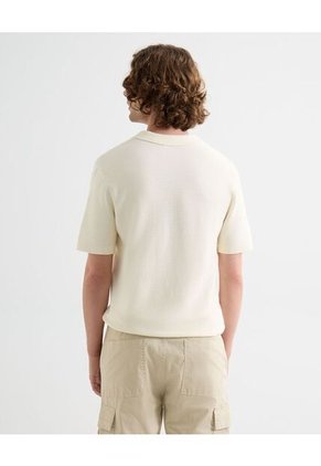 Polo Para Hombre Cuello Tejido Sin Bolsillo Color Beige Marca Seven Seven #45110894