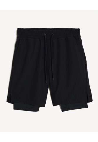 Bermuda  Para Hombre Biker Interno Largo Color Negro Marca Seven Seven #45100651 Seven Seven