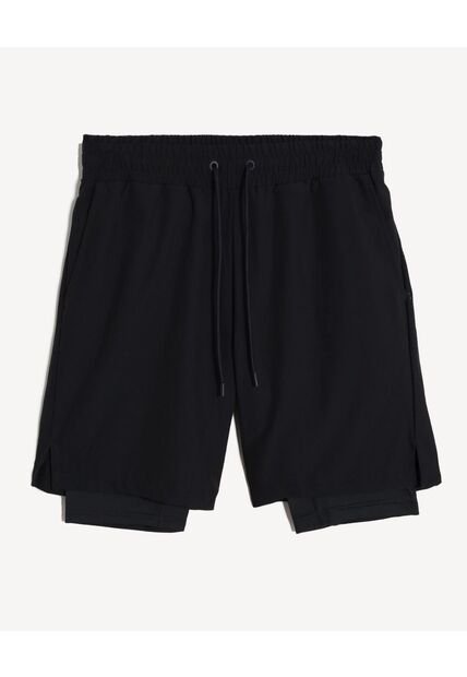 Bermuda  Para Hombre Biker Interno Largo Color Negro Marca Seven Seven #45100651