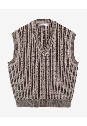 Chaleco Para Hombre Punto Color Café Marca Seven Seven #45250017