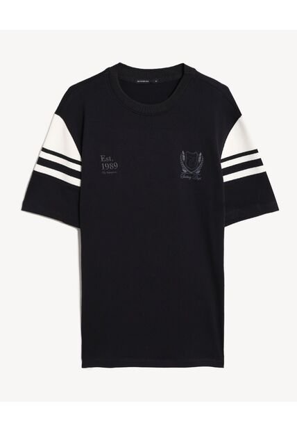 Camiseta  Para Hombre Manga Corta Cuello Redondo Color Negro Marca Seven Seven #45092883