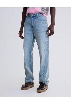 Jean Straight Claro  Para Hombre Azul Seven Seven