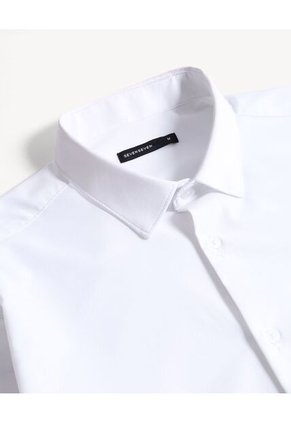 Camisa  Para Hombre Manga Larga Sin Bolsillo Cuello C Color Blanco Marca Seven Seven #45017716