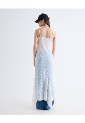 Vestido De Tiras Con Encaje  Para Mujer Blanco Seven Seven