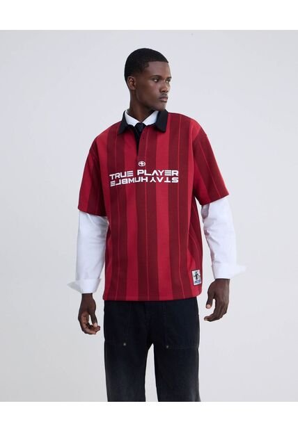 Polo Manga Corta  Para Hombre Rojo Seven Seven