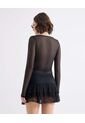 Camiseta En Mesh  Para Mujer Negro Seven Seven de Seven Seven