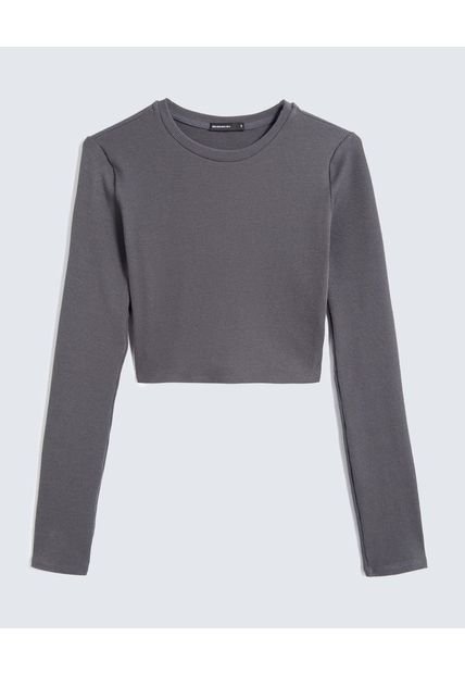 Camiseta Para Mujer Manga Larga Cuello Redondo Color Gris Marca Seven Seven #28096394