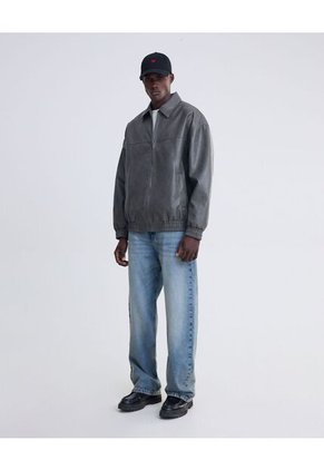 Chaqueta Pu Gris  Para Hombre Gris Seven Seven