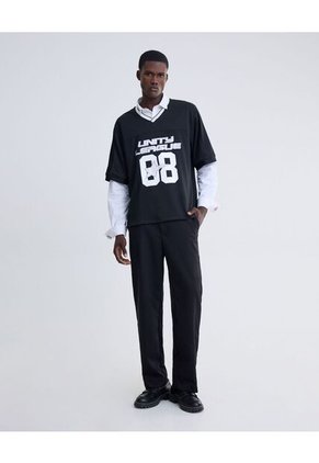 Camiseta Screen Boxy  Para Hombre Negro Seven Seven