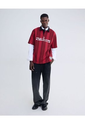 Polo Manga Corta  Para Hombre Rojo Seven Seven