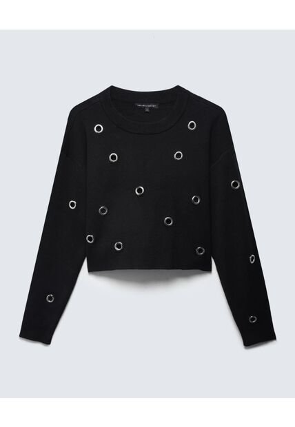 Saco Para Mujer Cuello Redondo Color Negro Marca Seven Seven #28330647