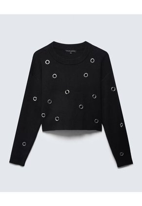 Saco Para Mujer Cuello Redondo Color Negro Marca Seven Seven #28330647