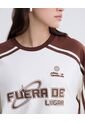 Camiseta Boxy Manga Corta  Para Mujer Café Seven Seven de Seven Seven