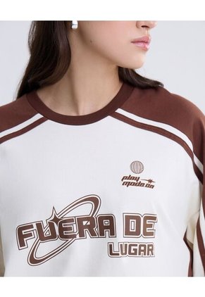 Camiseta Boxy Manga Corta  Para Mujer Café Seven Seven