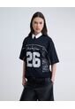 Camiseta Manga Corta Con Encaje  Para Mujer Negro Seven Seven de Seven Seven
