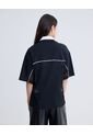 Camiseta Manga Corta Con Encaje  Para Mujer Negro Seven Seven de Seven Seven