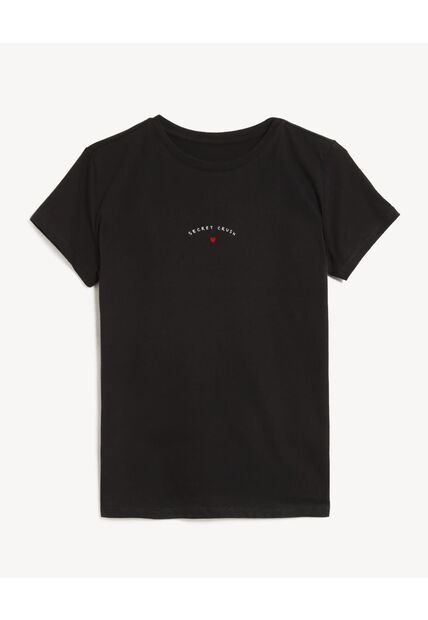 Camiseta Para Mujer Manga Corta Cuello Redondo Color Negro Marca Seven Seven #28096543