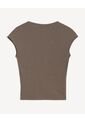 Top Rib Cuello Redondo  Para Mujer Verde Seven Seven de Seven Seven