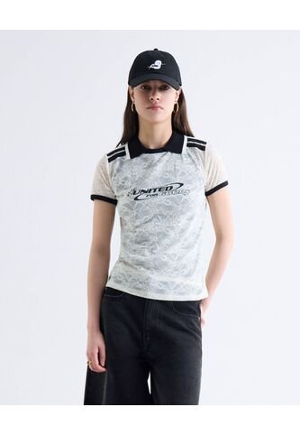 Camiseta Con Encaje  Para Mujer Blanco Seven Seven Seven Seven