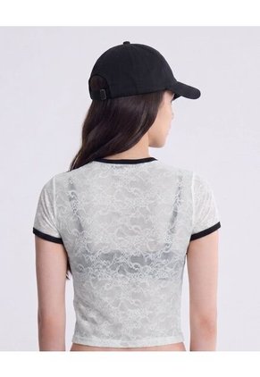 Camiseta Con Encaje  Para Mujer Blanco Seven Seven