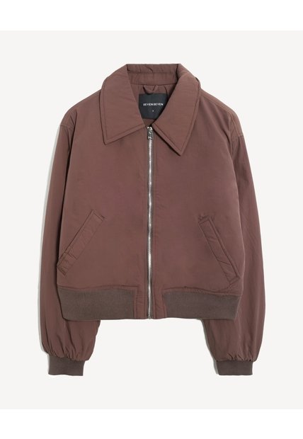 Chaqueta Bomber  Para Mujer Café Seven Seven