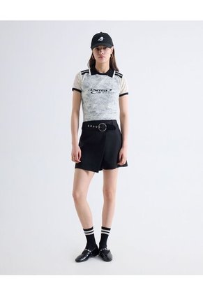 Camiseta Con Encaje  Para Mujer Blanco Seven Seven