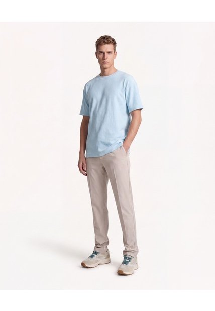 Camiseta Texturizada Relax  Para Hombre Celeste Seven Seven