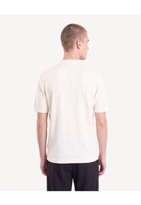 Polo Tricot Con Cremallera  Para Hombre Marfil Seven Seven