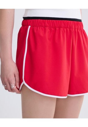 Short Deportivo En Tela  Para Mujer Rojo Seven Seven