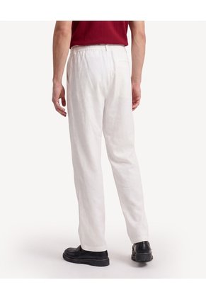 Pantalón Rústico Con Prenses Para Hombre Blanco Seven Seven
