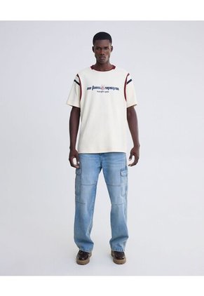 Camiseta Screen Relaxed  Para Hombre Blanco Seven Seven