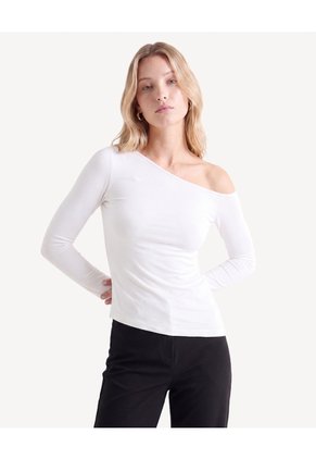 Camiseta Con Recogidos  Para Mujer Crudo Seven Seven