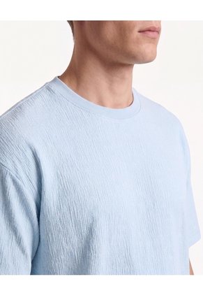 Camiseta Texturizada Relax Para Hombre Celeste Seven Seven