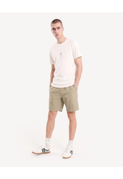 Camiseta Estampada  Para Hombre Beige Seven Seven